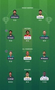 WI vs PAK Today SLTeam